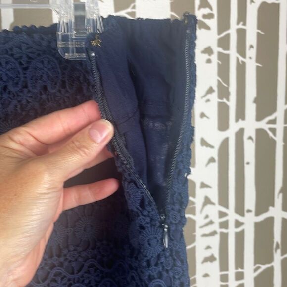 Navy Blue Crochet Lace Riviera Short 10 - Picture 3 of 8